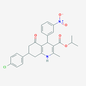 molecular formula C26H25ClN2O5 B5157773 isopropyl 7-(4-chlorophenyl)-2-methyl-4-(3-nitrophenyl)-5-oxo-1,4,5,6,7,8-hexahydro-3-quinolinecarboxylate 