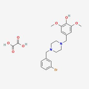 molecular formula C22H27BrN2O7 B5157775 4-{[4-(3-bromobenzyl)-1-piperazinyl]methyl}-2,6-dimethoxyphenol ethanedioate (salt) 