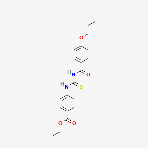 molecular formula C21H24N2O4S B5157778 ethyl 4-({[(4-butoxybenzoyl)amino]carbonothioyl}amino)benzoate 