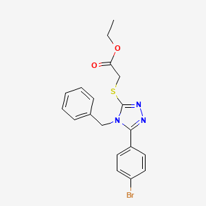 molecular formula C19H18BrN3O2S B5157787 ethyl {[4-benzyl-5-(4-bromophenyl)-4H-1,2,4-triazol-3-yl]thio}acetate 
