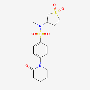 molecular formula C16H22N2O5S2 B5157802 N-(1,1-dioxidotetrahydro-3-thienyl)-N-methyl-4-(2-oxo-1-piperidinyl)benzenesulfonamide 