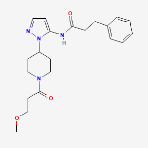 N-{1-[1-(3-methoxypropanoyl)-4-piperidinyl]-1H-pyrazol-5-yl}-3-phenylpropanamide