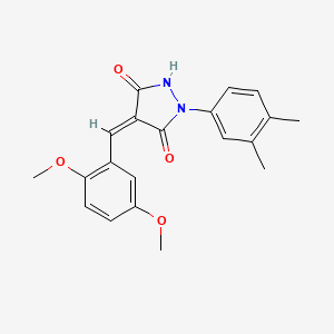 molecular formula C20H20N2O4 B5157817 4-(2,5-dimethoxybenzylidene)-1-(3,4-dimethylphenyl)-3,5-pyrazolidinedione 
