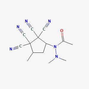 molecular formula C14H16N6O B5157827 N',N'-dimethyl-N-(2,2,3,3-tetracyano-4-methylcyclopentyl)acetohydrazide 