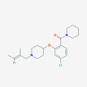 molecular formula C22H31ClN2O2 B5157843 4-[5-chloro-2-(1-piperidinylcarbonyl)phenoxy]-1-[(2E)-2-methyl-2-buten-1-yl]piperidine 