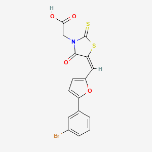 molecular formula C16H10BrNO4S2 B5157851 (5-{[5-(3-bromophenyl)-2-furyl]methylene}-4-oxo-2-thioxo-1,3-thiazolidin-3-yl)acetic acid 