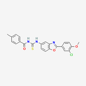 molecular formula C23H18ClN3O3S B5157877 N-({[2-(3-chloro-4-methoxyphenyl)-1,3-benzoxazol-5-yl]amino}carbonothioyl)-4-methylbenzamide 
