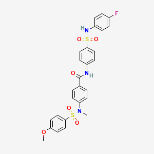 molecular formula C27H24FN3O6S2 B5157926 N-(4-{[(4-fluorophenyl)amino]sulfonyl}phenyl)-4-[[(4-methoxyphenyl)sulfonyl](methyl)amino]benzamide 