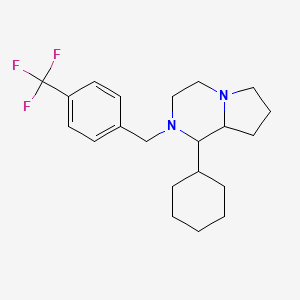 molecular formula C21H29F3N2 B5157933 1-cyclohexyl-2-[4-(trifluoromethyl)benzyl]octahydropyrrolo[1,2-a]pyrazine 