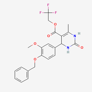 molecular formula C22H21F3N2O5 B5157942 2,2,2-trifluoroethyl 4-[4-(benzyloxy)-3-methoxyphenyl]-6-methyl-2-oxo-1,2,3,4-tetrahydro-5-pyrimidinecarboxylate CAS No. 5615-02-1