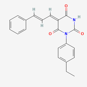 1-(4-ethylphenyl)-5-(3-phenyl-2-propen-1-ylidene)-2,4,6(1H,3H,5H)-pyrimidinetrione