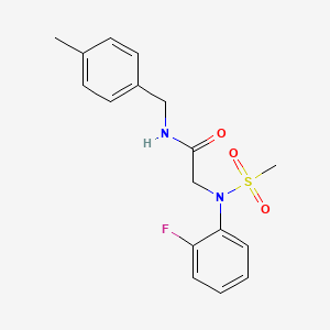molecular formula C17H19FN2O3S B5157990 N~2~-(2-fluorophenyl)-N~1~-(4-methylbenzyl)-N~2~-(methylsulfonyl)glycinamide 
