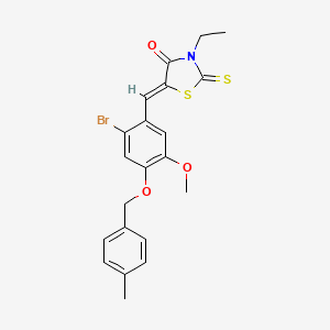 molecular formula C21H20BrNO3S2 B5158004 5-{2-bromo-5-methoxy-4-[(4-methylbenzyl)oxy]benzylidene}-3-ethyl-2-thioxo-1,3-thiazolidin-4-one 