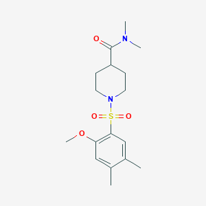 1-[(2-methoxy-4,5-dimethylphenyl)sulfonyl]-N,N-dimethyl-4-piperidinecarboxamide