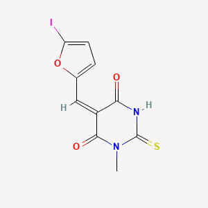 molecular formula C10H7IN2O3S B5158027 5-[(5-iodo-2-furyl)methylene]-1-methyl-2-thioxodihydro-4,6(1H,5H)-pyrimidinedione 