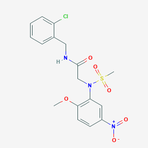molecular formula C17H18ClN3O6S B5158035 N~1~-(2-chlorobenzyl)-N~2~-(2-methoxy-5-nitrophenyl)-N~2~-(methylsulfonyl)glycinamide 