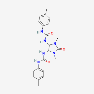 molecular formula C21H26N6O3 B5158051 N,N''-(1,3-dimethyl-2-oxo-4,5-imidazolidinediyl)bis[N'-(4-methylphenyl)urea] 