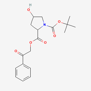 molecular formula C18H23NO6 B5158074 1-tert-butyl 2-(2-oxo-2-phenylethyl) 4-hydroxy-1,2-pyrrolidinedicarboxylate 