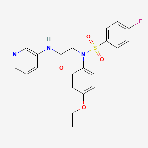 molecular formula C21H20FN3O4S B5158086 N~2~-(4-ethoxyphenyl)-N~2~-[(4-fluorophenyl)sulfonyl]-N~1~-3-pyridinylglycinamide 