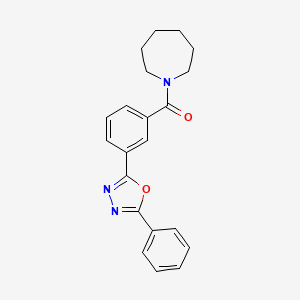 molecular formula C21H21N3O2 B5158092 1-[3-(5-phenyl-1,3,4-oxadiazol-2-yl)benzoyl]azepane 