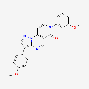 molecular formula C24H20N4O3 B5158120 7-(3-methoxyphenyl)-3-(4-methoxyphenyl)-2-methylpyrazolo[1,5-a]pyrido[3,4-e]pyrimidin-6(7H)-one 