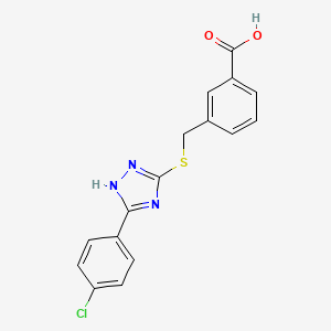 molecular formula C16H12ClN3O2S B5158134 3-({[5-(4-chlorophenyl)-4H-1,2,4-triazol-3-yl]thio}methyl)benzoic acid 
