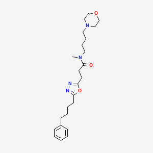 molecular formula C24H36N4O3 B5158169 N-methyl-N-[4-(4-morpholinyl)butyl]-3-[5-(4-phenylbutyl)-1,3,4-oxadiazol-2-yl]propanamide 