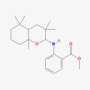 molecular formula C22H33NO3 B5158214 methyl 2-[(3,3,5,5,8a-pentamethyloctahydro-2H-chromen-2-yl)amino]benzoate 