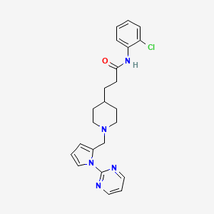 molecular formula C23H26ClN5O B5158221 N-(2-chlorophenyl)-3-(1-{[1-(2-pyrimidinyl)-1H-pyrrol-2-yl]methyl}-4-piperidinyl)propanamide 