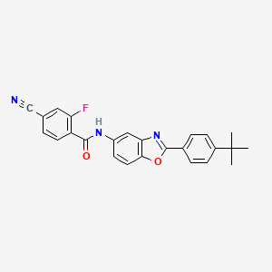 molecular formula C25H20FN3O2 B5158237 N-[2-(4-tert-butylphenyl)-1,3-benzoxazol-5-yl]-4-cyano-2-fluorobenzamide 