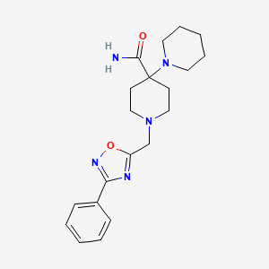 molecular formula C20H27N5O2 B5158271 1'-[(3-phenyl-1,2,4-oxadiazol-5-yl)methyl]-1,4'-bipiperidine-4'-carboxamide 