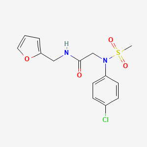 molecular formula C14H15ClN2O4S B5158297 N~2~-(4-chlorophenyl)-N~1~-(2-furylmethyl)-N~2~-(methylsulfonyl)glycinamide 