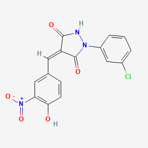 molecular formula C16H10ClN3O5 B5158316 1-(3-chlorophenyl)-4-(4-hydroxy-3-nitrobenzylidene)-3,5-pyrazolidinedione 