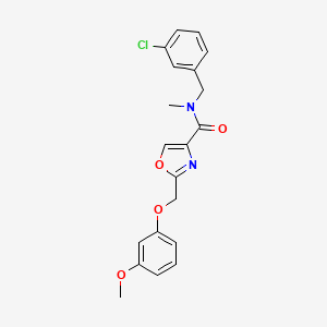 molecular formula C20H19ClN2O4 B5158321 N-(3-chlorobenzyl)-2-[(3-methoxyphenoxy)methyl]-N-methyl-1,3-oxazole-4-carboxamide 