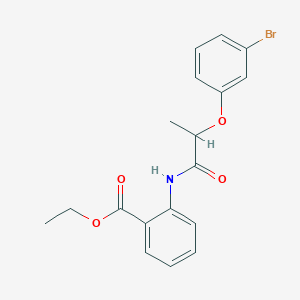 molecular formula C18H18BrNO4 B5158329 ethyl 2-{[2-(3-bromophenoxy)propanoyl]amino}benzoate 