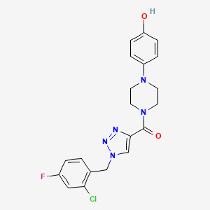 molecular formula C20H19ClFN5O2 B5158331 4-(4-{[1-(2-chloro-4-fluorobenzyl)-1H-1,2,3-triazol-4-yl]carbonyl}-1-piperazinyl)phenol 
