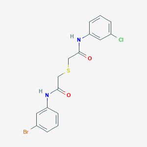 molecular formula C16H14BrClN2O2S B5158337 2-({2-[(3-bromophenyl)amino]-2-oxoethyl}thio)-N-(3-chlorophenyl)acetamide 