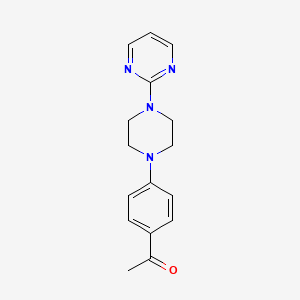 molecular formula C16H18N4O B5158357 1-{4-[4-(2-pyrimidinyl)-1-piperazinyl]phenyl}ethanone 