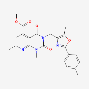 molecular formula C23H22N4O5 B5158368 methyl 1,7-dimethyl-3-{[5-methyl-2-(4-methylphenyl)-1,3-oxazol-4-yl]methyl}-2,4-dioxo-1,2,3,4-tetrahydropyrido[2,3-d]pyrimidine-5-carboxylate 
