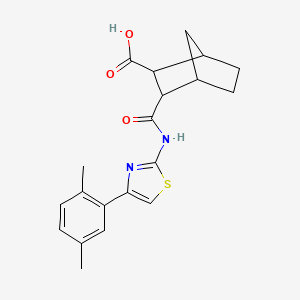 molecular formula C20H22N2O3S B5158372 3-({[4-(2,5-dimethylphenyl)-1,3-thiazol-2-yl]amino}carbonyl)bicyclo[2.2.1]heptane-2-carboxylic acid 