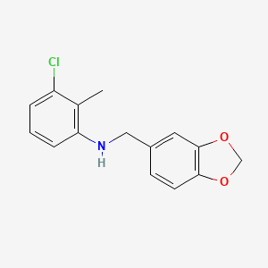 molecular formula C15H14ClNO2 B5158390 (1,3-benzodioxol-5-ylmethyl)(3-chloro-2-methylphenyl)amine 