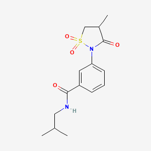 molecular formula C15H20N2O4S B5158414 N-isobutyl-3-(4-methyl-1,1-dioxido-3-oxo-2-isothiazolidinyl)benzamide 