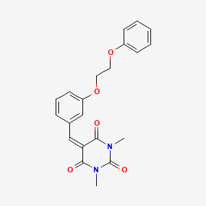 molecular formula C21H20N2O5 B5158423 1,3-dimethyl-5-[3-(2-phenoxyethoxy)benzylidene]-2,4,6(1H,3H,5H)-pyrimidinetrione 
