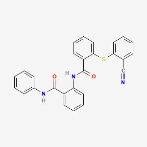 molecular formula C27H19N3O2S B5158437 N-[2-(anilinocarbonyl)phenyl]-2-[(2-cyanophenyl)thio]benzamide 
