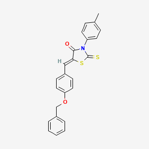 molecular formula C24H19NO2S2 B5158438 5-[4-(benzyloxy)benzylidene]-3-(4-methylphenyl)-2-thioxo-1,3-thiazolidin-4-one 