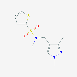 molecular formula C11H15N3O2S2 B5158454 N-[(1,3-dimethyl-1H-pyrazol-4-yl)methyl]-N-methyl-2-thiophenesulfonamide 
