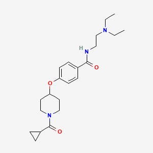 molecular formula C22H33N3O3 B5158462 4-{[1-(cyclopropylcarbonyl)-4-piperidinyl]oxy}-N-[2-(diethylamino)ethyl]benzamide 