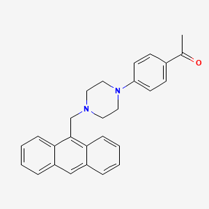 molecular formula C27H26N2O B5158477 1-{4-[4-(9-anthrylmethyl)-1-piperazinyl]phenyl}ethanone 
