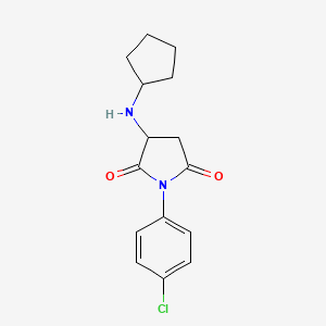 molecular formula C15H17ClN2O2 B5158491 1-(4-chlorophenyl)-3-(cyclopentylamino)-2,5-pyrrolidinedione 
