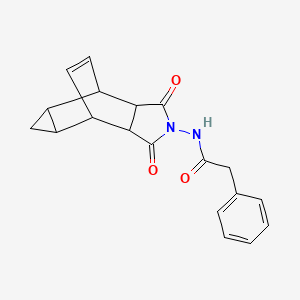N-(3,5-dioxo-4-azatetracyclo[5.3.2.0~2,6~.0~8,10~]dodec-11-en-4-yl)-2-phenylacetamide